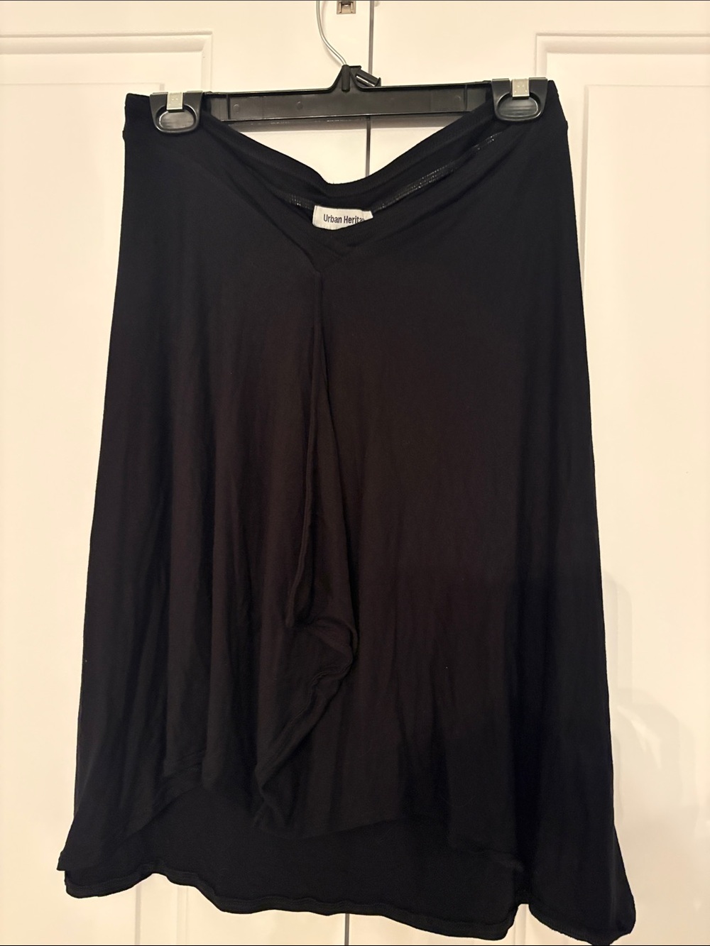 Stretchy Black Flowing A-Line Skirt